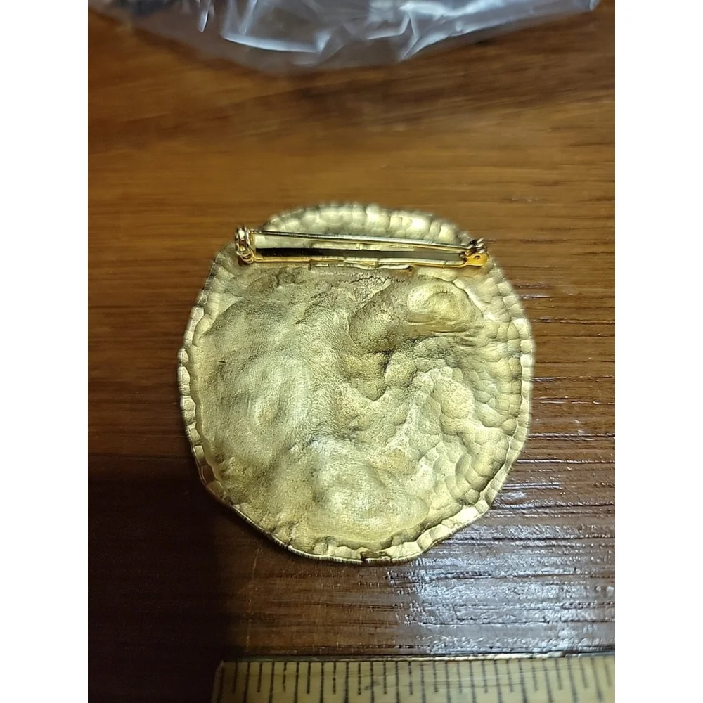 Vintage‎ MCM Cosmo Panorama Hidden Face Rhinestone Cabochon Brooch Atomic